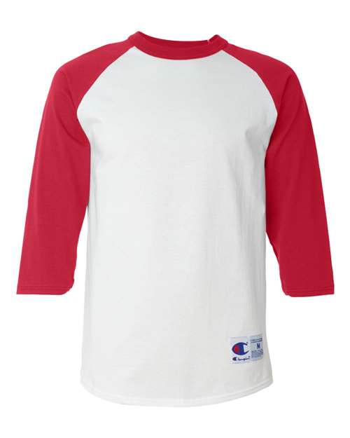 Champion. Unisex Raglan Sleeve Baseball T-Shirt. T137