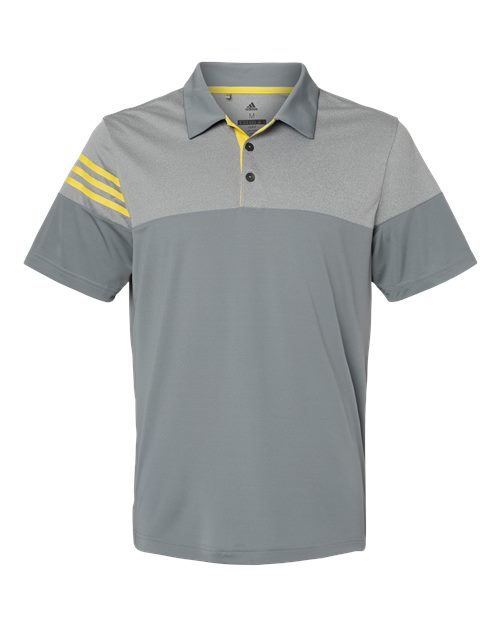 Adidas. Men's Heathered 3-Stripes Colorblocked Polo. A213