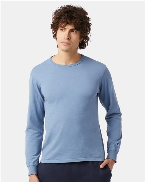 Champion. Garment-Dyed Long Sleeve T-Shirt. CD200