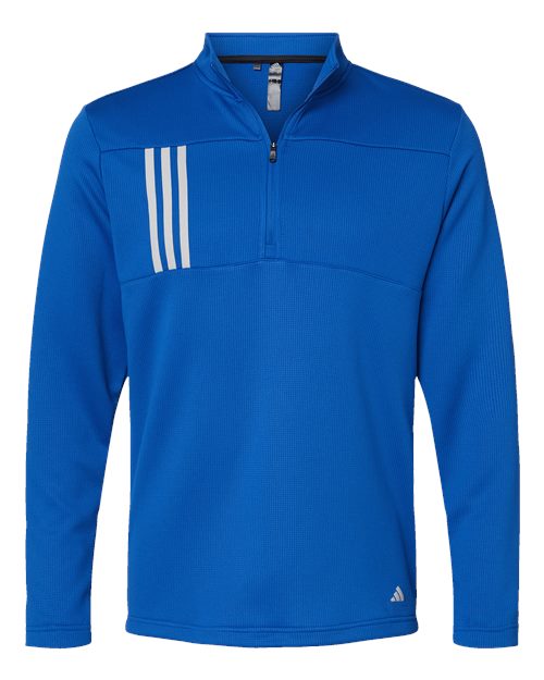 Adidas. Men's 3-Stripes Double-Knit Quarter-Zip Pullover. A482