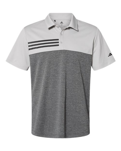 Adidas. Heathered Colorblocked 3-Stripes Polo. A508