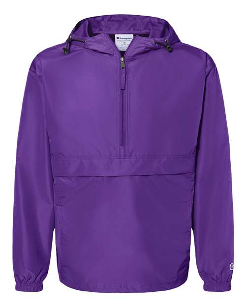 Champion. Hooded Packable Quarter-Zip Jacket. CO200