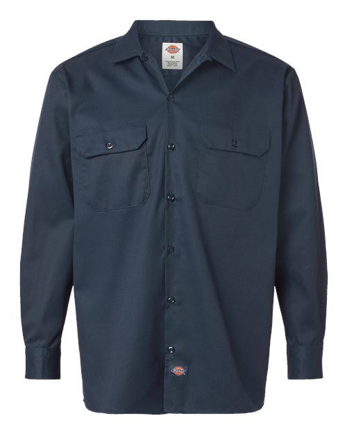 Dickies. Long Sleeve Work Shirt - Tall Sizes. 5574T