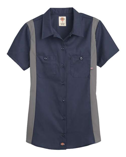 Dickies. Women's Short Sleeve Industrial Colorblocked Shirt. L24S