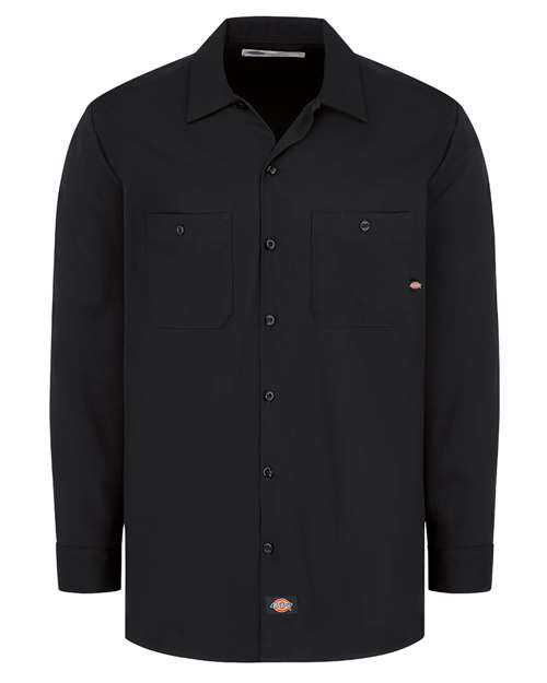 Dickies. Industrial Cotton Long Sleeve Work Shirt - Tall Sizes. L307T