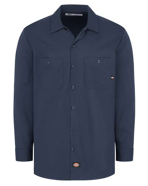 Dickies. Industrial Cotton Long Sleeve Work Shirt - Tall Sizes. L307T