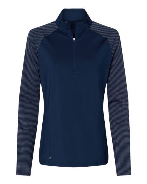 Adidas. Women's Stripe Block Quarter-Zip Pullover. A521