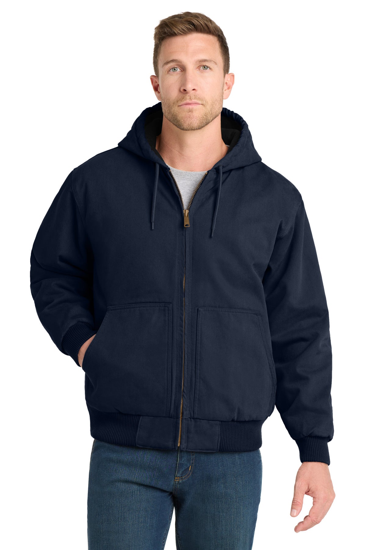 CornerStone Washed Duck Cloth Insulated Hooded Work Jacket. CSJ41