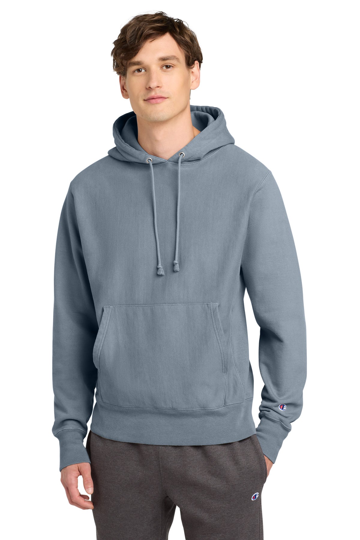 Champion Reverse Weave Garment-Dyed Hooded Sweatshirt. GDS101