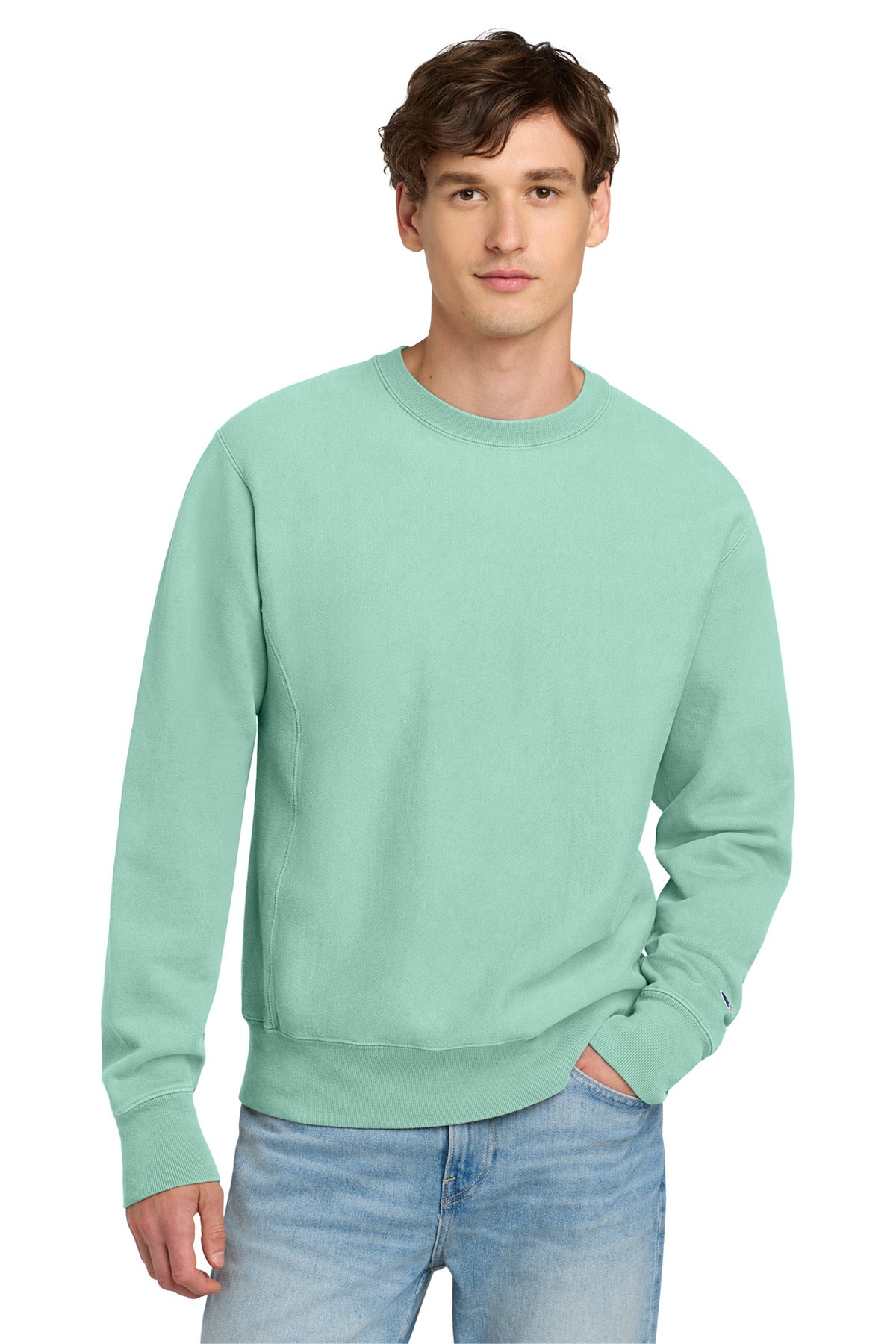 Champion Reverse Weave Garment-Dyed Crewneck Sweatshirt. GDS149