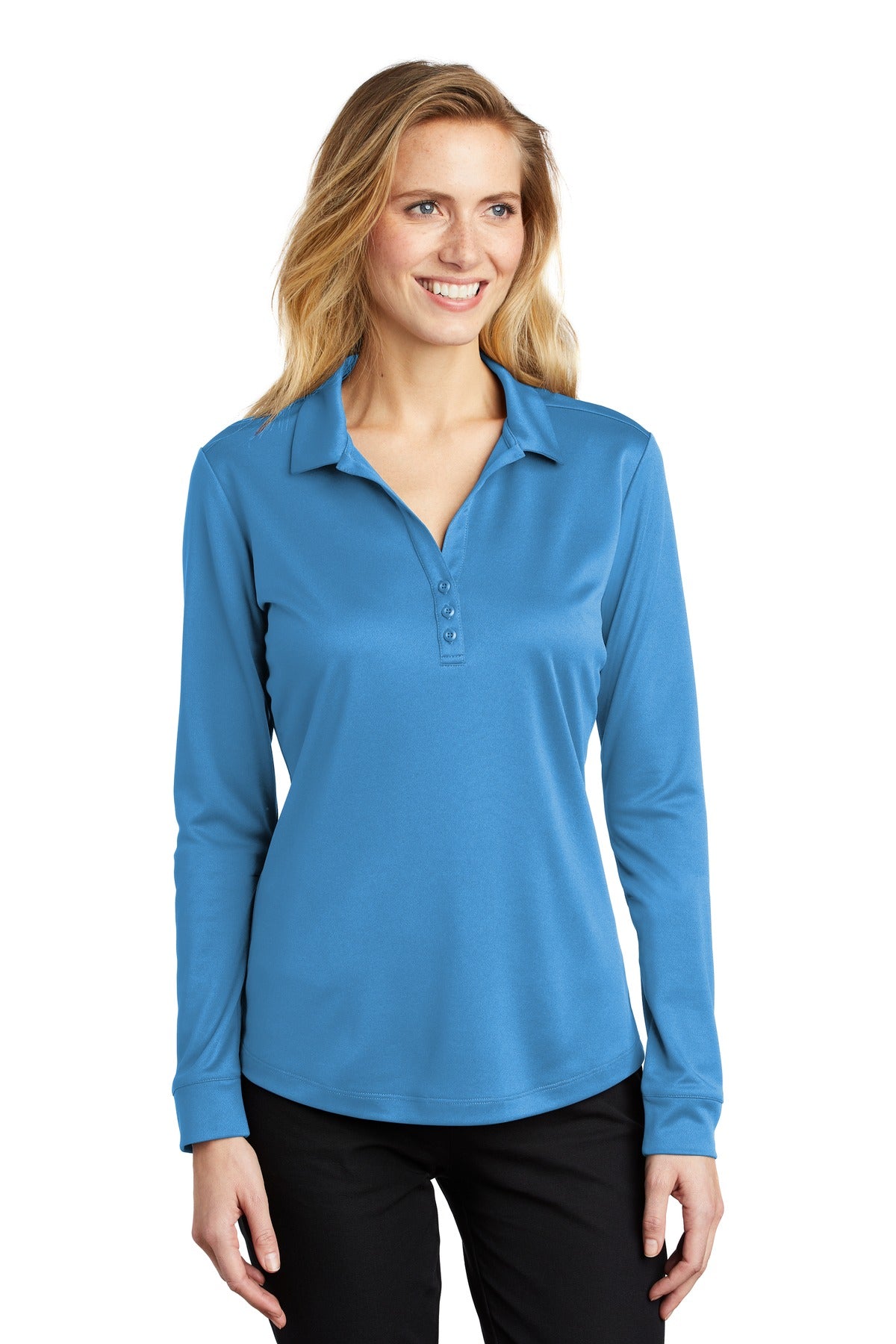 Port Authority Women's Silk Touch Performance Long Sleeve Polo. L540LS
