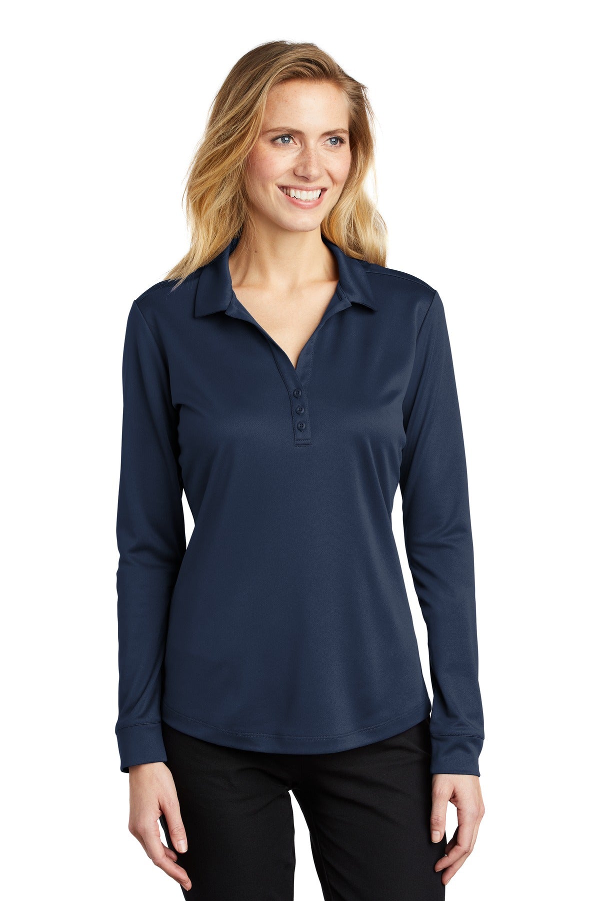 Port Authority Women's Silk Touch Performance Long Sleeve Polo. L540LS