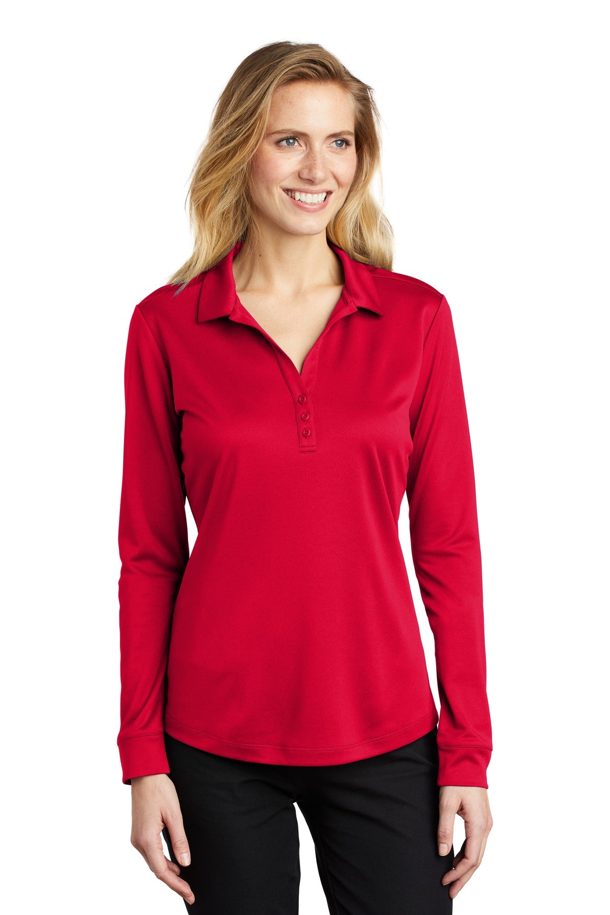 Port Authority Women's Silk Touch Performance Long Sleeve Polo. L540LS