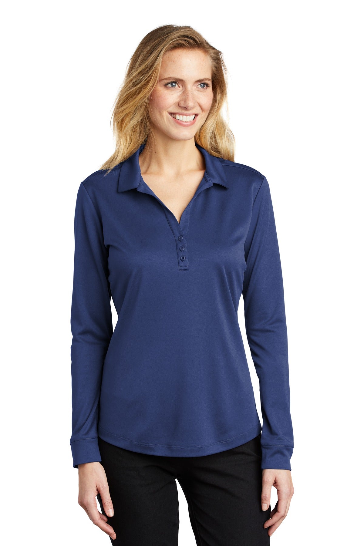 Port Authority Women's Silk Touch Performance Long Sleeve Polo. L540LS