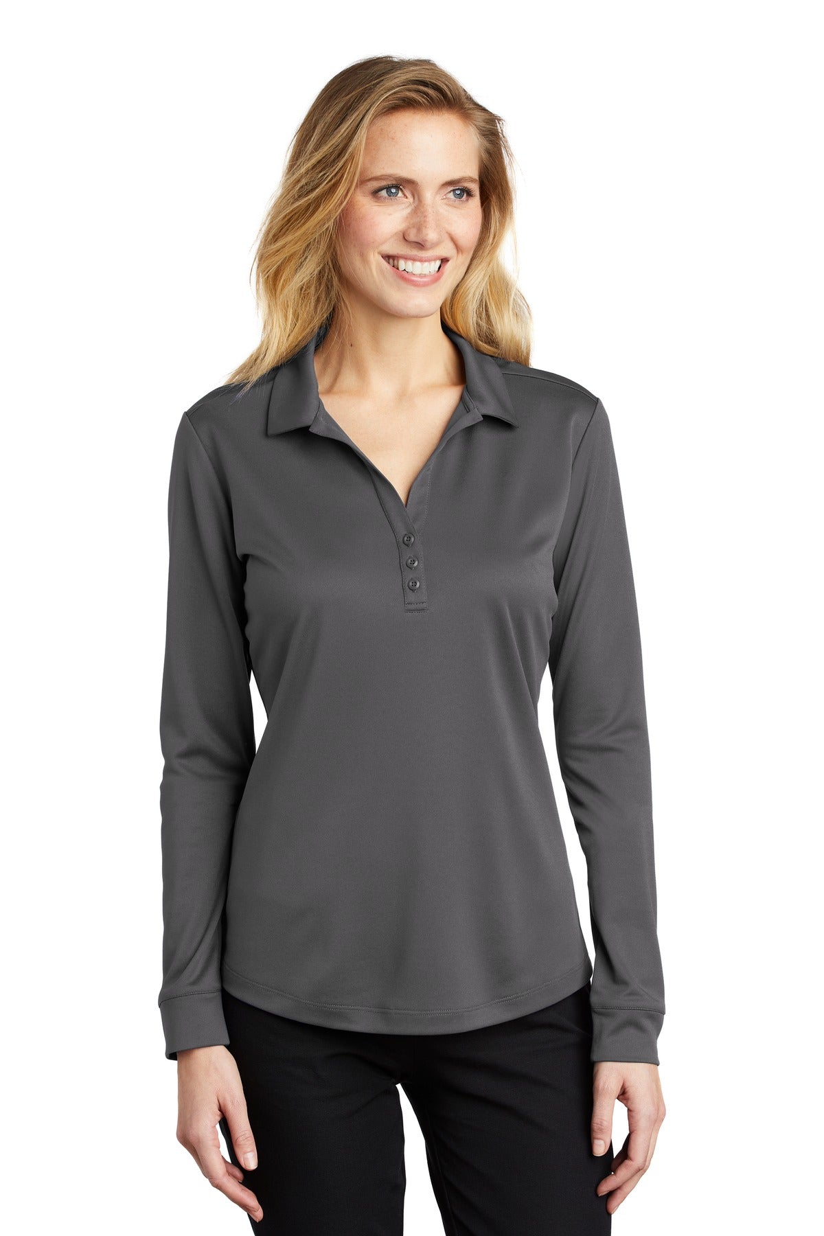 Port Authority Women's Silk Touch Performance Long Sleeve Polo. L540LS