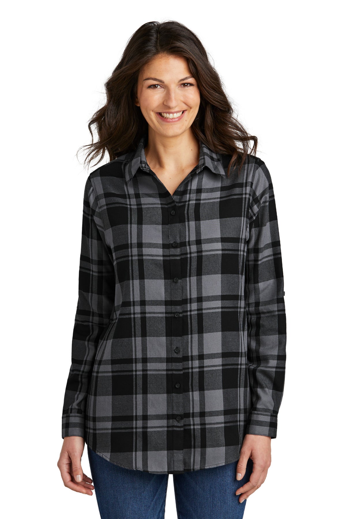 Port Authority Women's Plaid Flannel Tunic . LW668