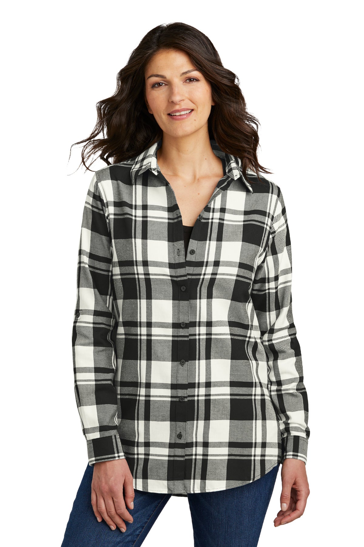 Port Authority Women's Plaid Flannel Tunic . LW668