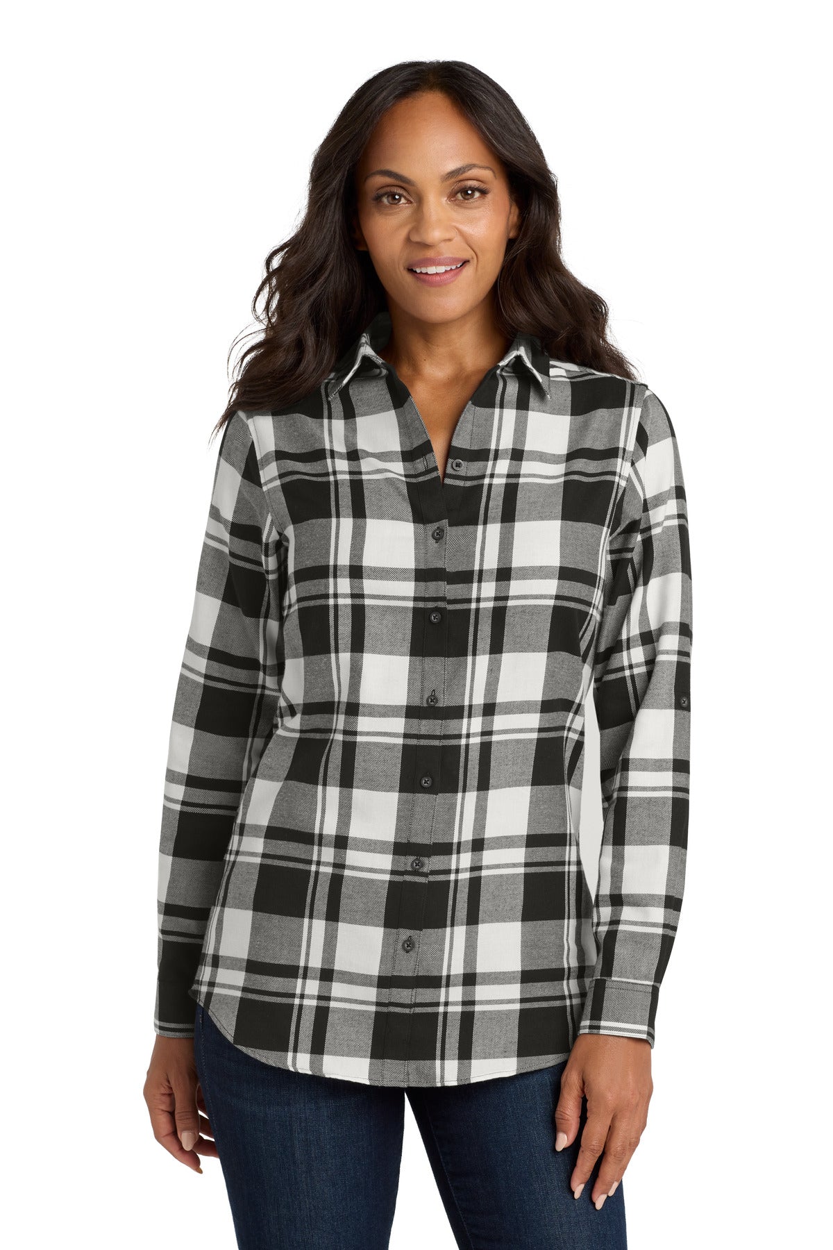 Port Authority Women's Plaid Flannel Tunic . LW668