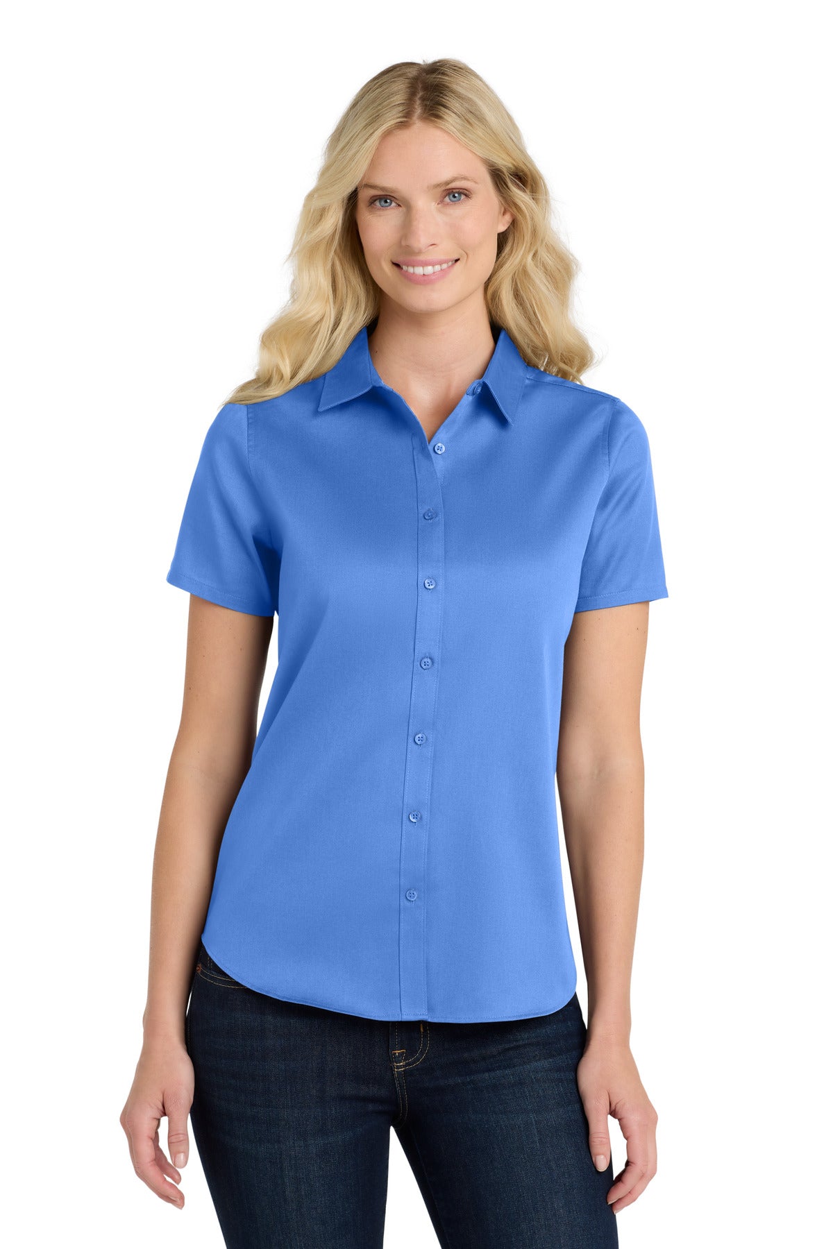 Port Authority Women's Short Sleeve SuperPro ReactTwill Shirt. LW809