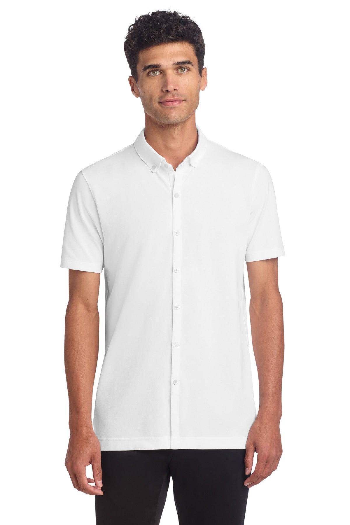 Mercer+Mettle Stretch Pique Full-Button Polo MM1006