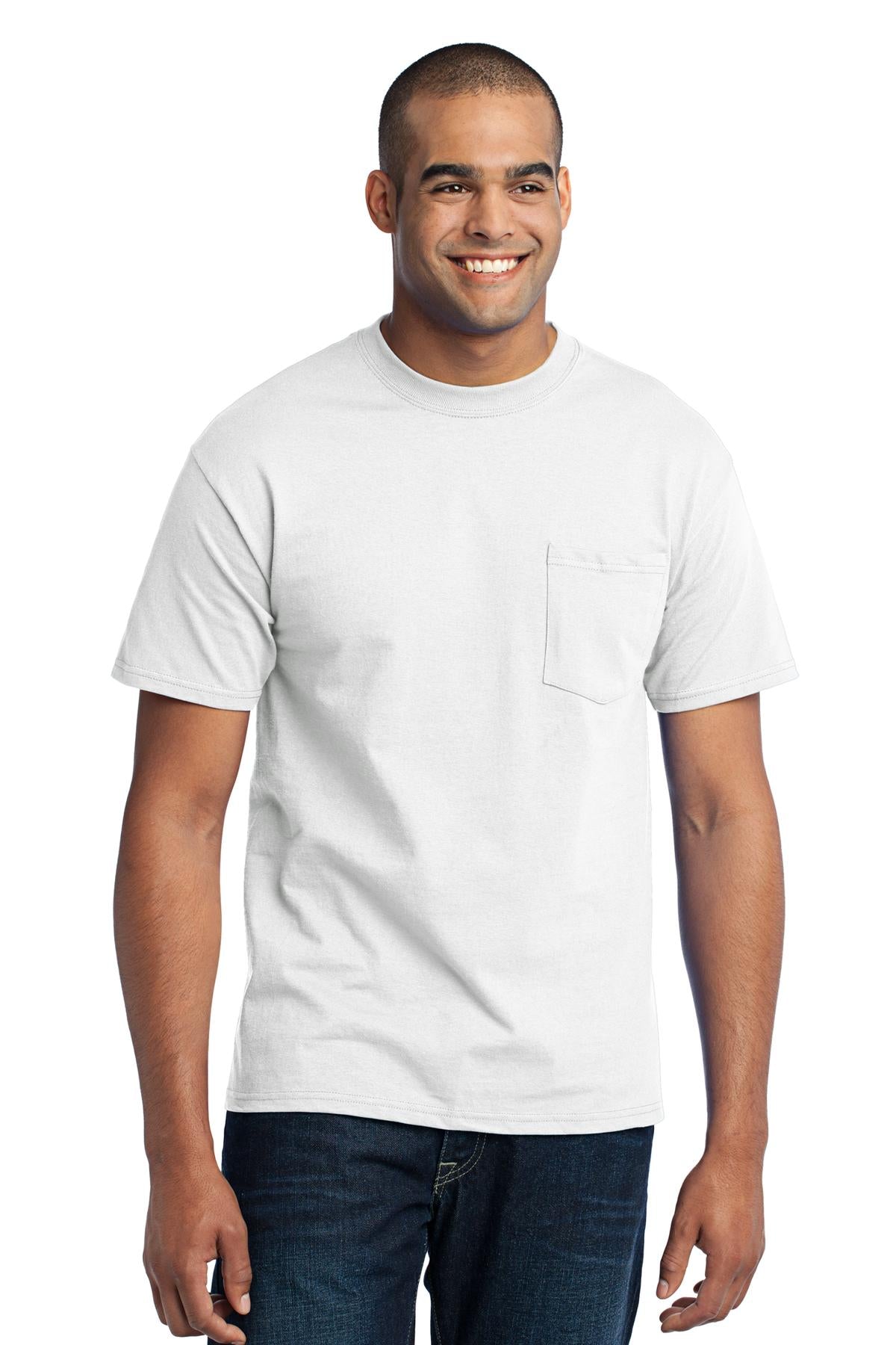 Port & Co Core Blend Pocket Tee. PC55P