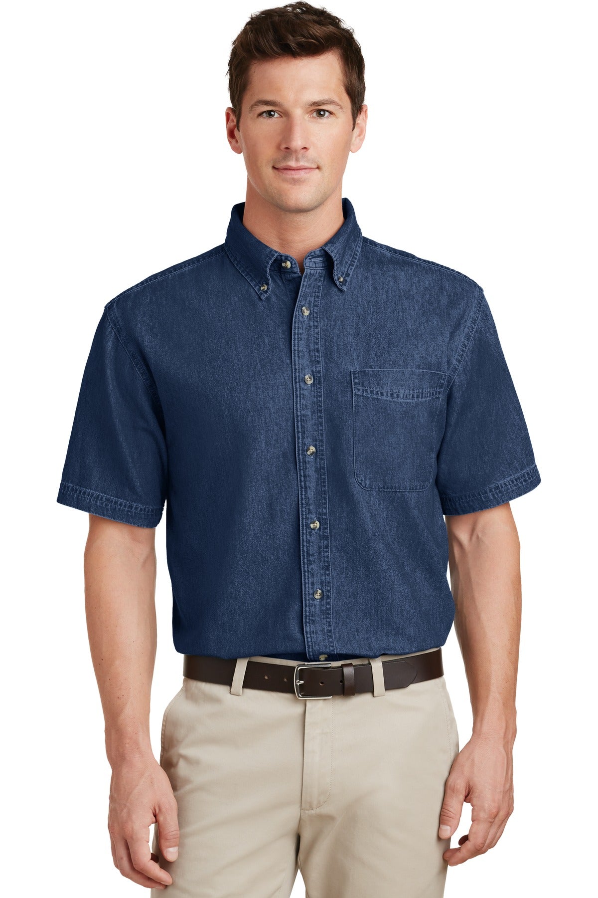 Port & Co Short Sleeve Value Denim Shirt. SP11