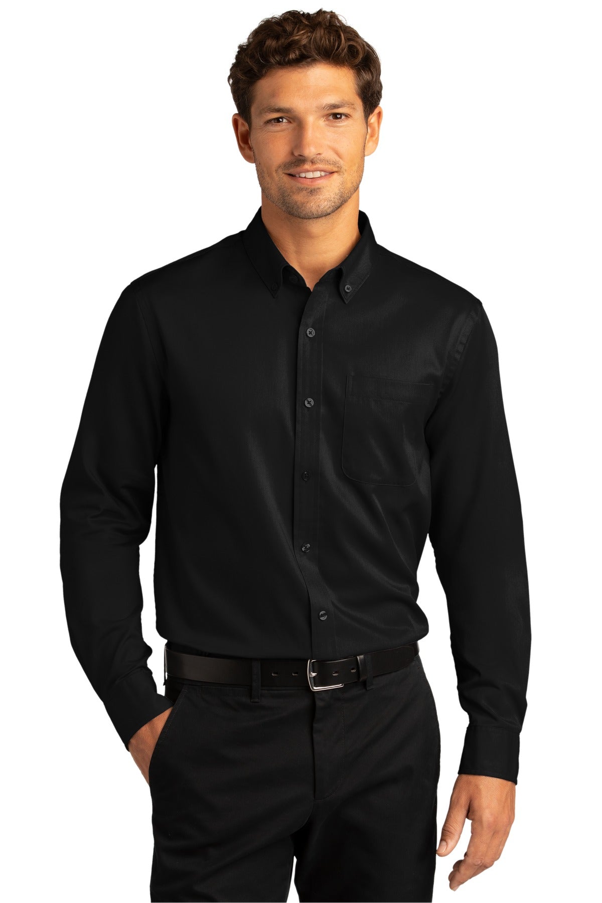 Port Authority Long Sleeve SuperPro React Twill Shirt. W808