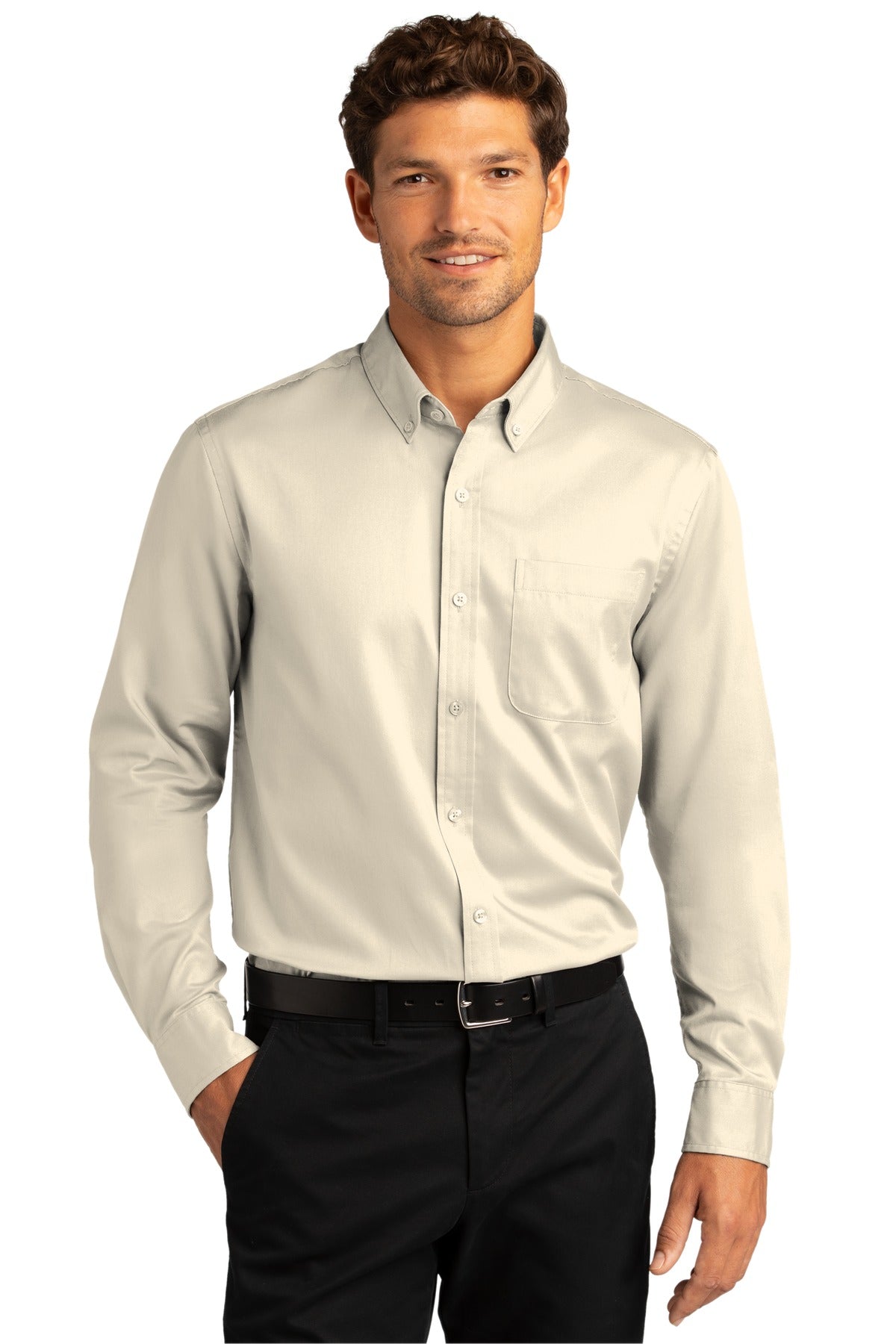 Port Authority Long Sleeve SuperPro React Twill Shirt. W808