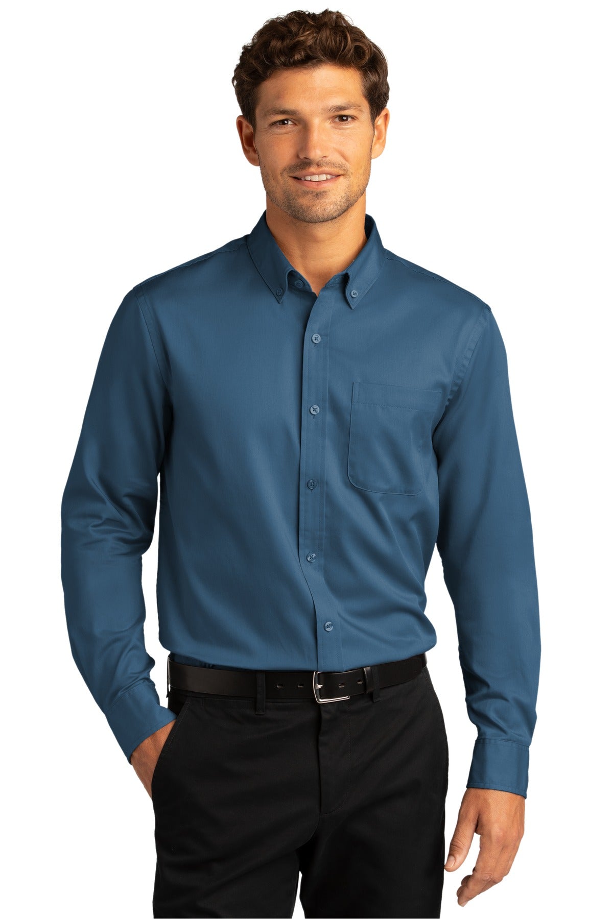 Port Authority Long Sleeve SuperPro React Twill Shirt. W808