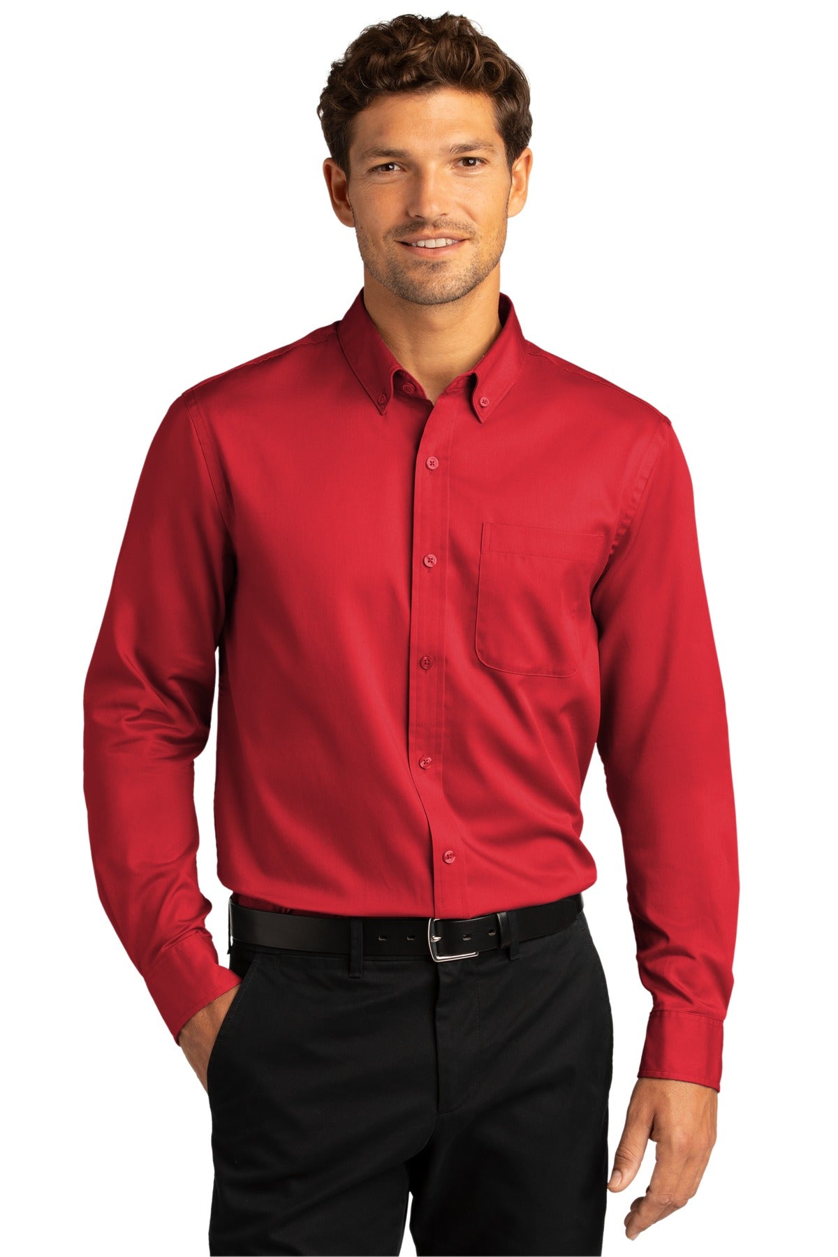 Port Authority Long Sleeve SuperPro React Twill Shirt. W808