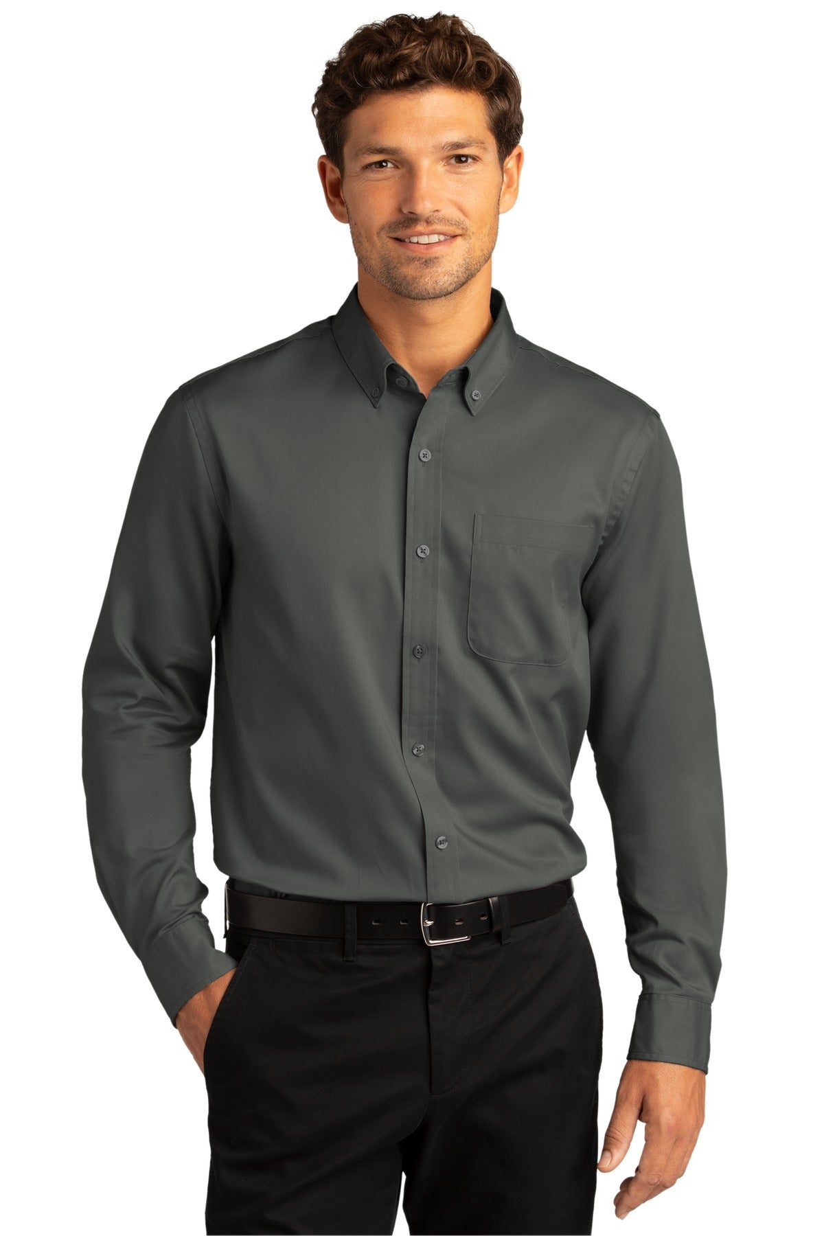 Port Authority Long Sleeve SuperPro React Twill Shirt. W808
