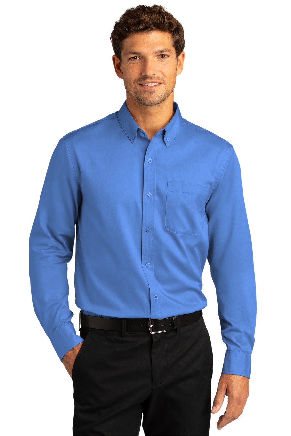 Port Authority Long Sleeve SuperPro React Twill Shirt. W808