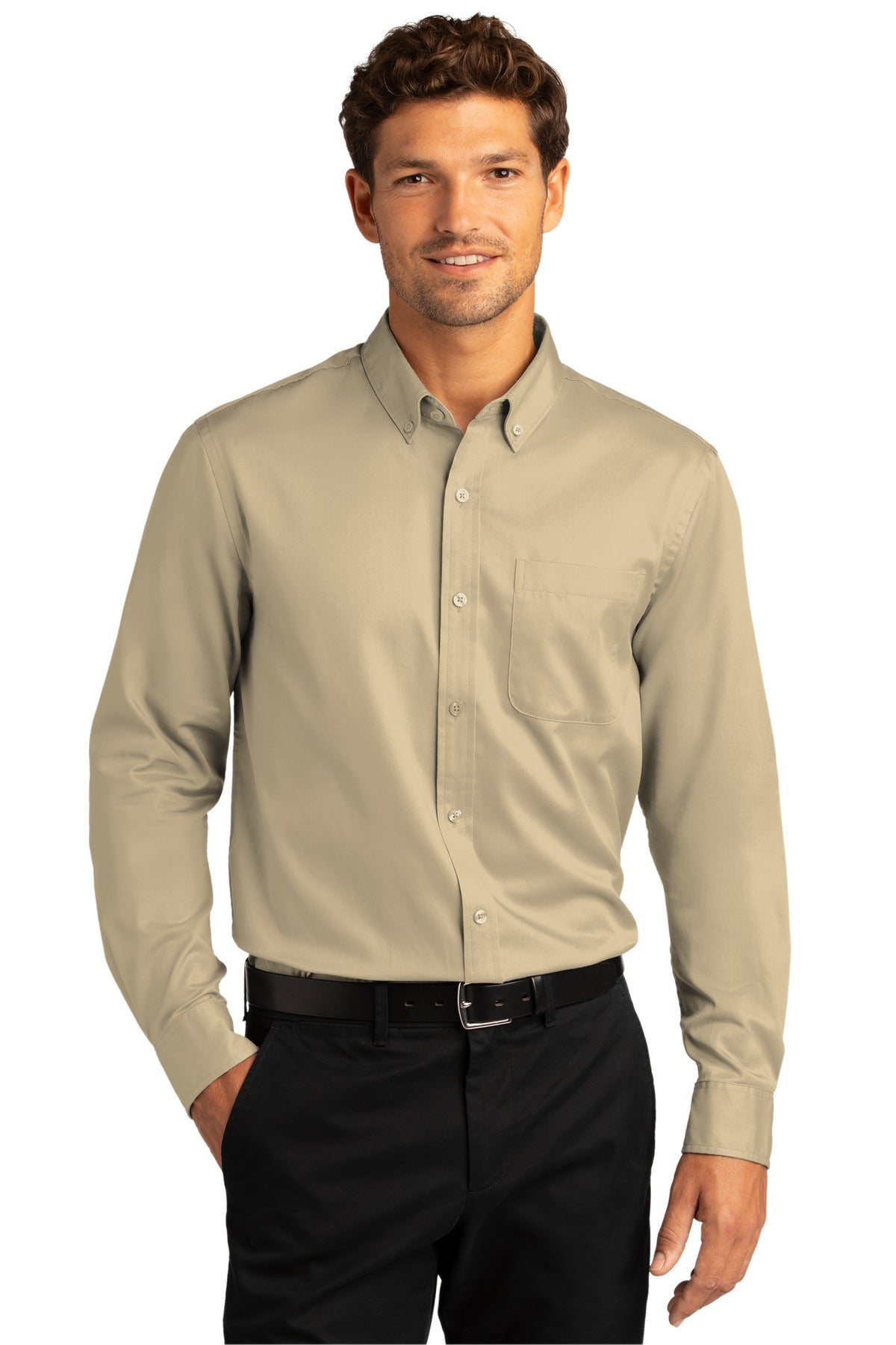 Port Authority Long Sleeve SuperPro React Twill Shirt. W808