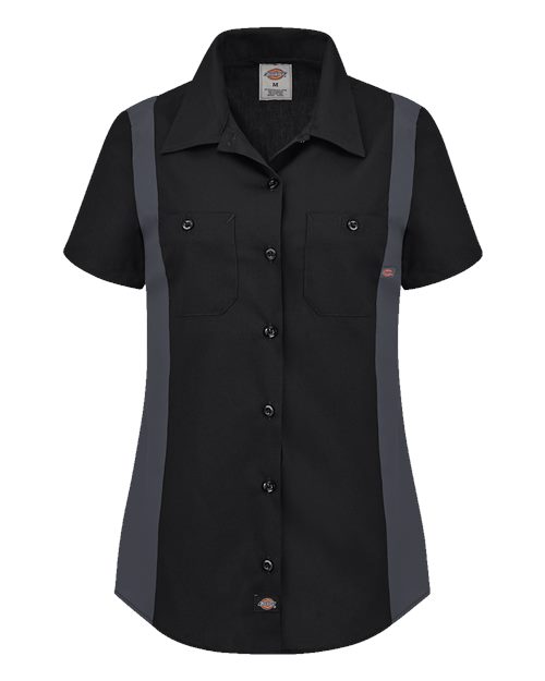 Dickies. Women's Short Sleeve Industrial Colorblocked Shirt. L24S