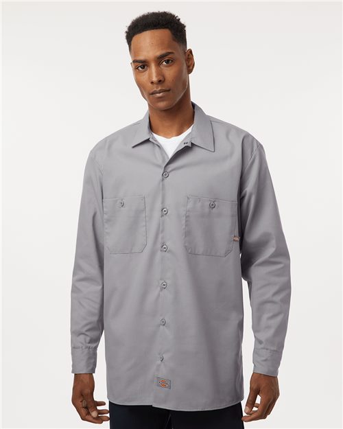 Dickies. Industrial Long Sleeve Work Shirt - Tall Sizes. L535T