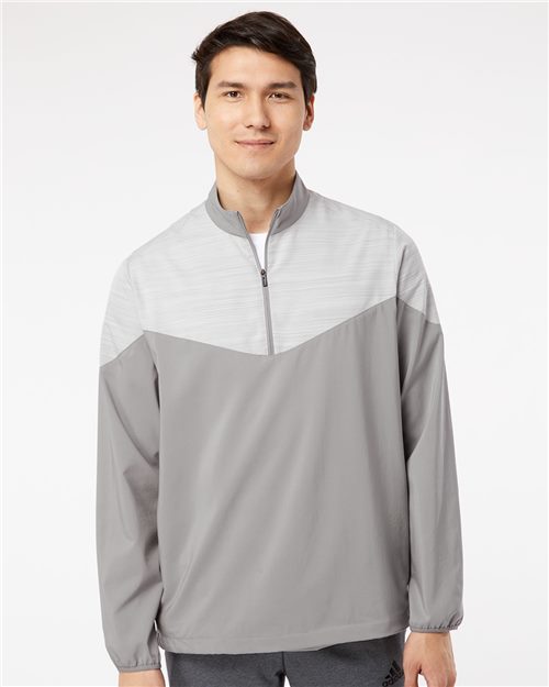 Adidas. Heather Chevron Quarter-Zip Windshirt. A546