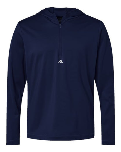 Adidas. Lightweight Performance Quarter-Zip Hooded Pullover. A596