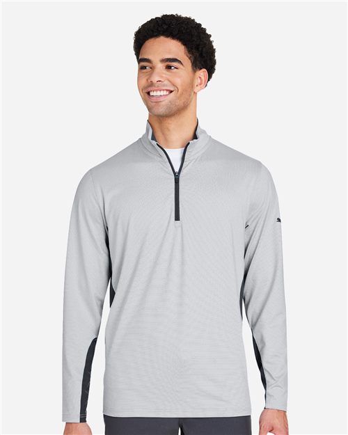 Puma Golf. Men's Mesa Stripe Quarter-Zip Pullover. PG410