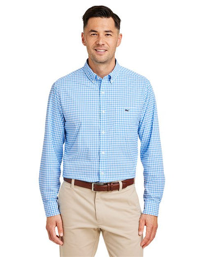 vineyard vines. Men's On-The-Go Nylon Gingham Shirt. W012060