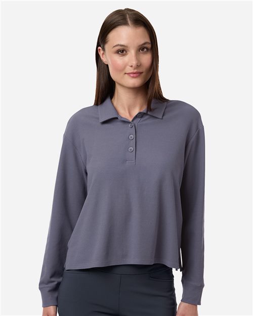 Adidas. Women's Beyond Long Sleeve Loose Polo. A1008