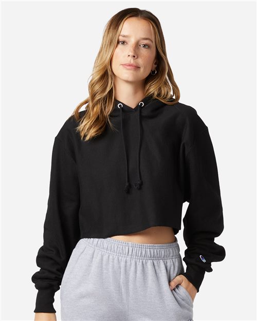 Champion. Women's Reverse Weave® Hooded Cropped Sweatshirt. RW01W