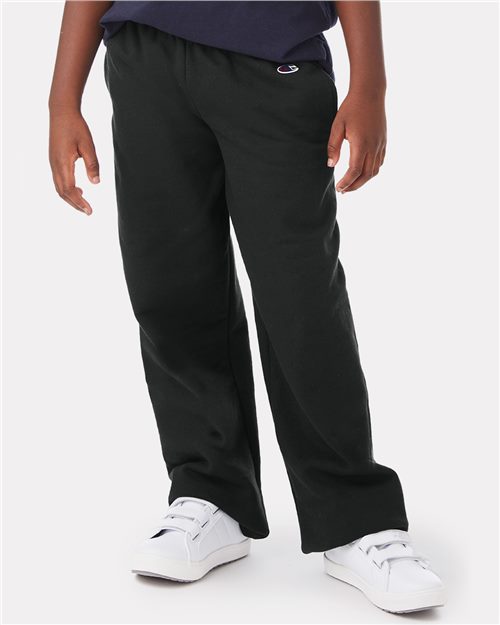 Champion. Youth Powerblend® Open-Bottom Sweatpants with Pockets. P890
