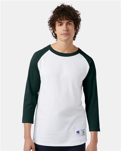 Champion. Unisex Raglan Sleeve Baseball T-Shirt. T137