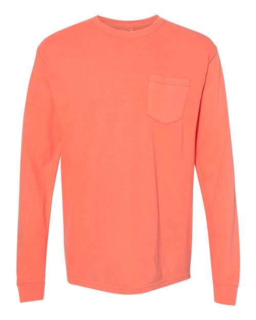 Comfort Colors. Unisex Garment-Dyed Heavyweight Long Sleeve Pocket T-Shirt. 4410