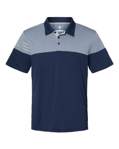 Adidas. Heathered 3-Stripes Colorblocked Polo. A213