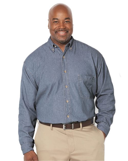 Sierra Pacific. Denim Long Sleeves Shirt Tall Sizes. 7211