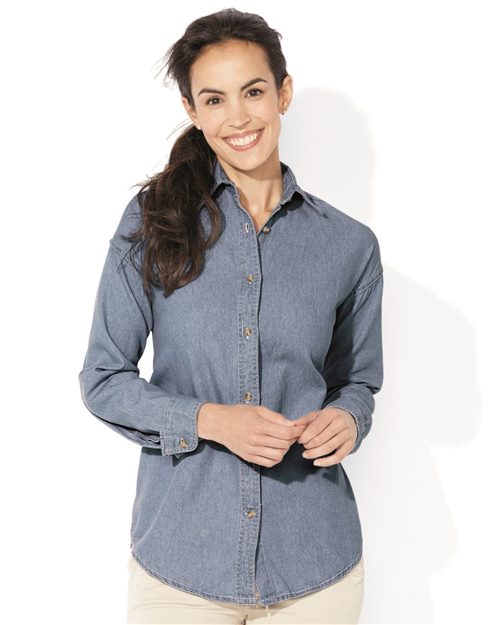 Sierra Pacific. Women's Denim Long Sleeve Shirt. 5211