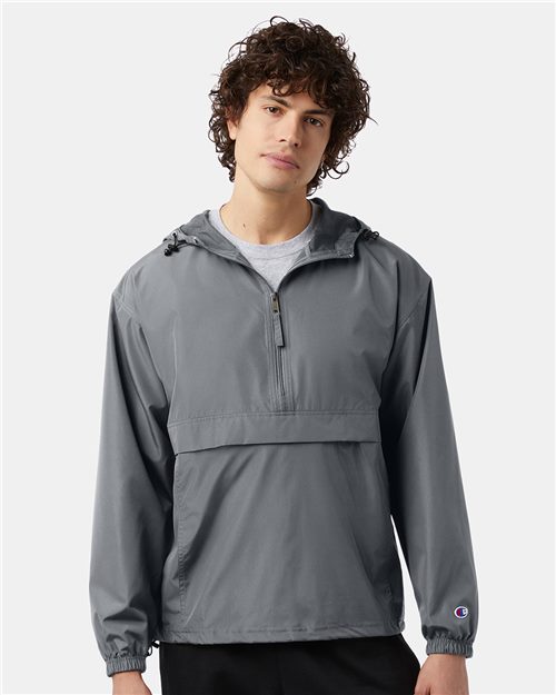 Champion. Hooded Packable Quarter-Zip Jacket. CO200