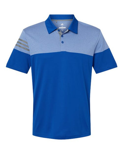 Adidas. Heathered 3-Stripes Colorblocked Polo. A213