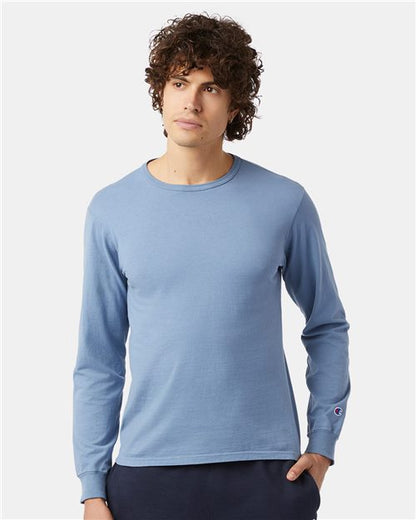 Champion. Garment-Dyed Long Sleeve T-Shirt. CD200